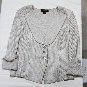 St. John Knit Jacket in Beige/Gold
